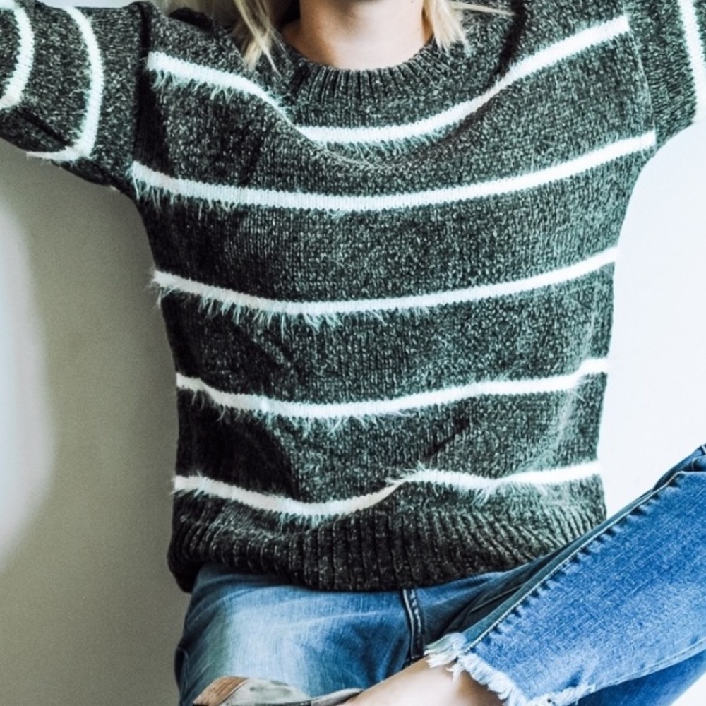 Striped Chenille Sweater - Picture 5 of 11